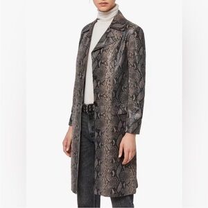 HAVE] Black Olive Animal Print Front open Belted Duster Long Jacket&Coat